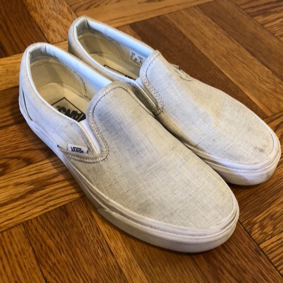 vans linen slip on
